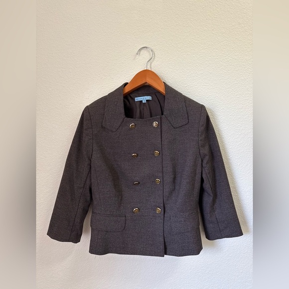 Antonio Melani Beautiful Brown Gold Button Up Blazer Jacket Women’s Size Medium - Picture 4 of 7